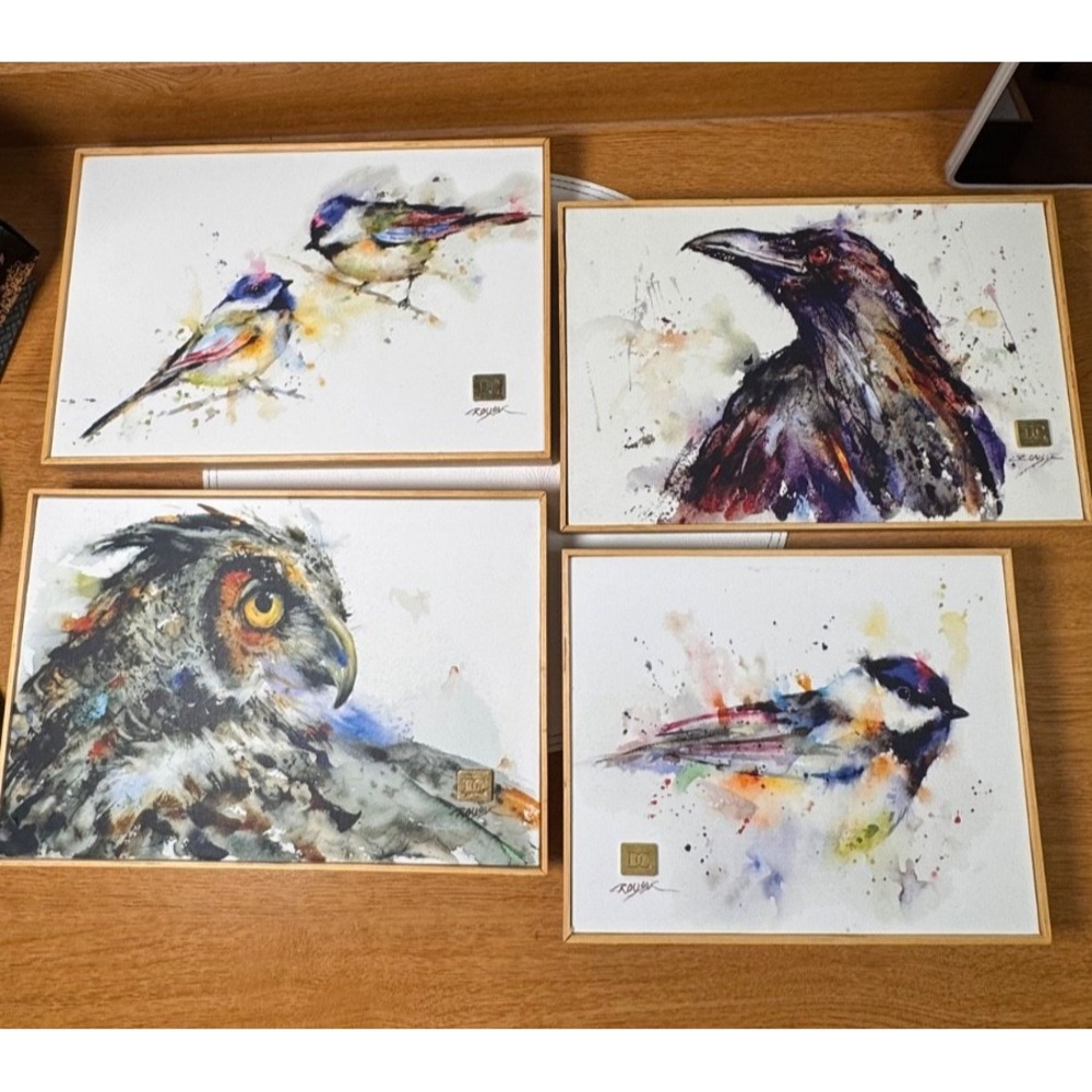 Dean Crouser Bird Art Print Lot of 4 Framed‎ Watercolor Wildlife Paintings